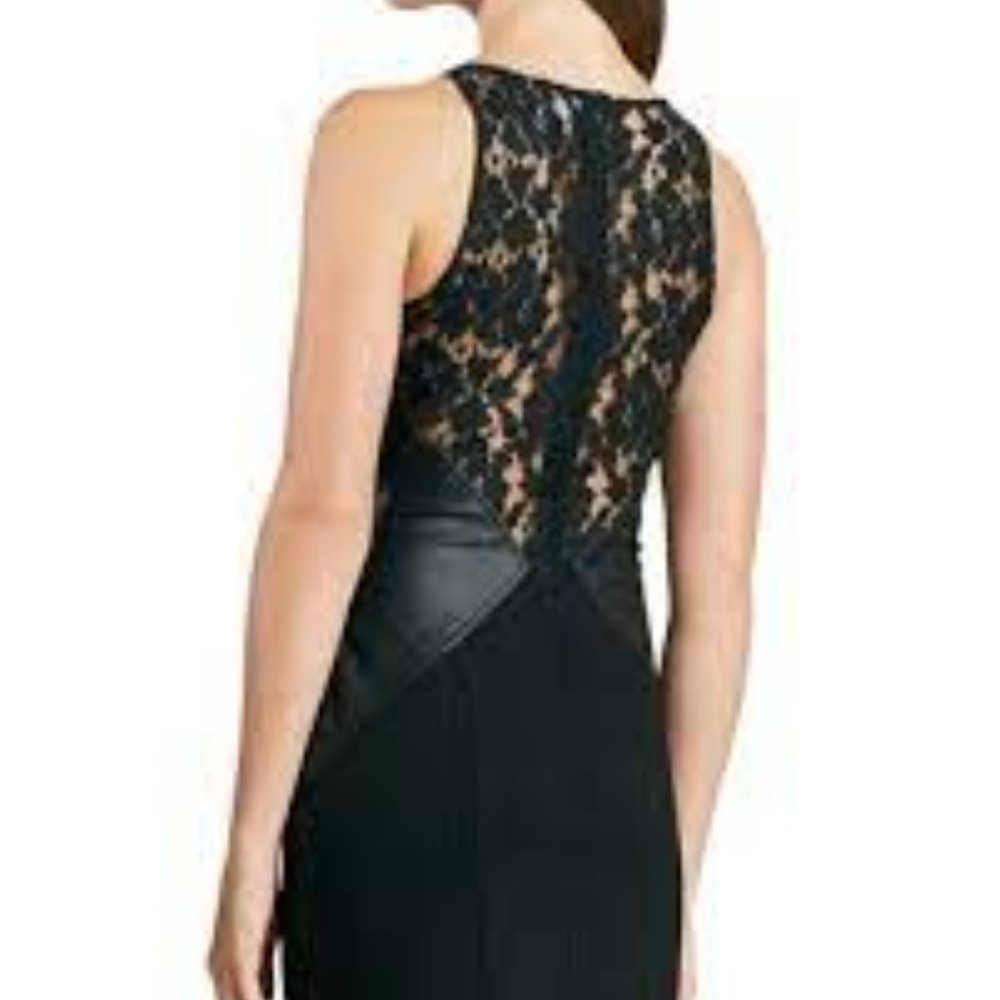 PJK Leather and Lace Little Black Dress
